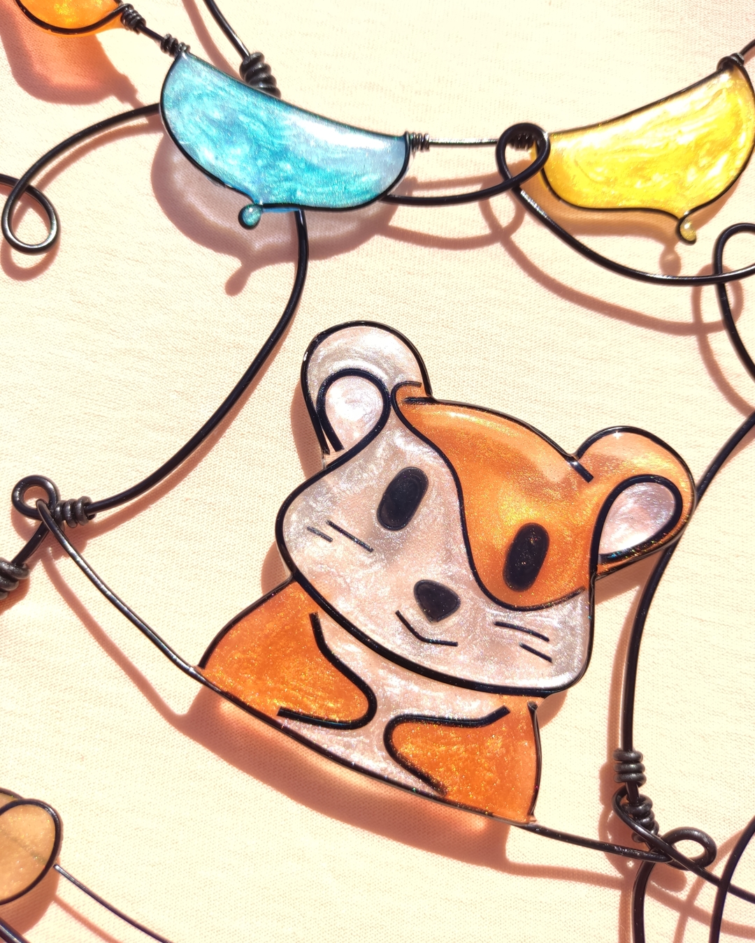 Gustave le hamster, décoration chambre bébé personnalisée avec prénom en fil de fer, cadeau original et amusant pour bébé
