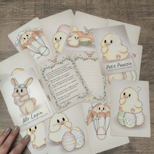 Kit Chasse aux Œufs de Pâques - 12 cartons illustrés - Jeu & Temps partagé